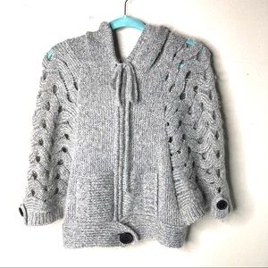 Women’s Gray Miystree Cardigan Hodded Zip up Sweater-S2